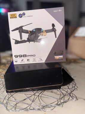 998 Pro Drone with Dual Cameras - White & Gray Box